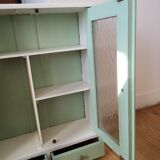 50s vintage medicine cabinet white celadon wood of poplar
