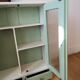 Armoire à pharmacie vintage années 50 celadon blanche bois de peuplier