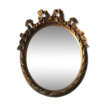 Miroir  doré ovale