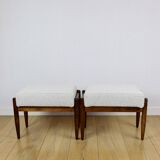 Edmund Homa stool, cream ivory white boucle seat - 2 pieces available