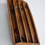 Porte lettres ancien en bois verni, 30 cm