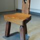 Tripod chair for children, Scandinavian brutalist chalet design.