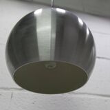 Pair of functional 70's aluminum ball pendants