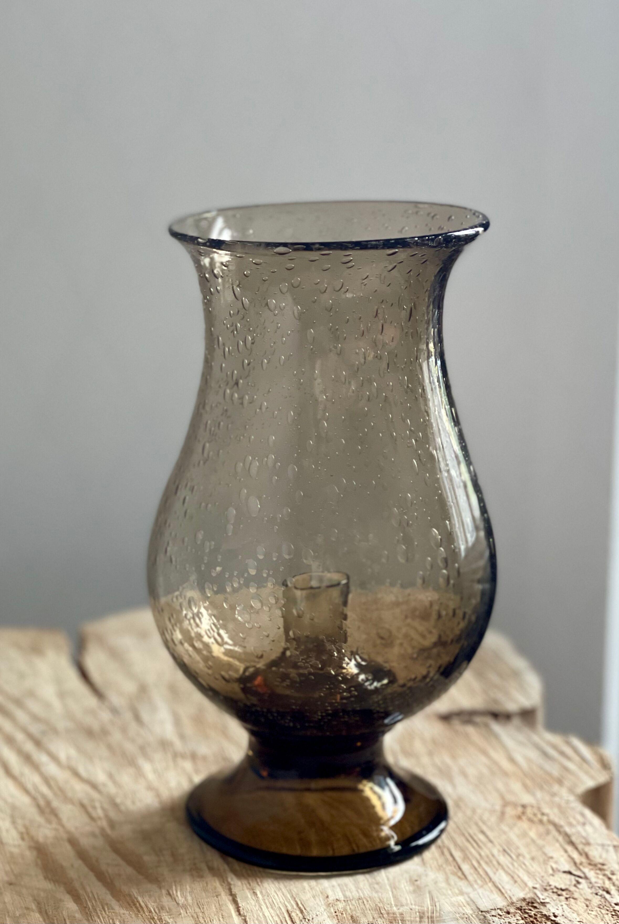 Bubbled glass candle holder 1970