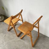 70s beech folding chairs