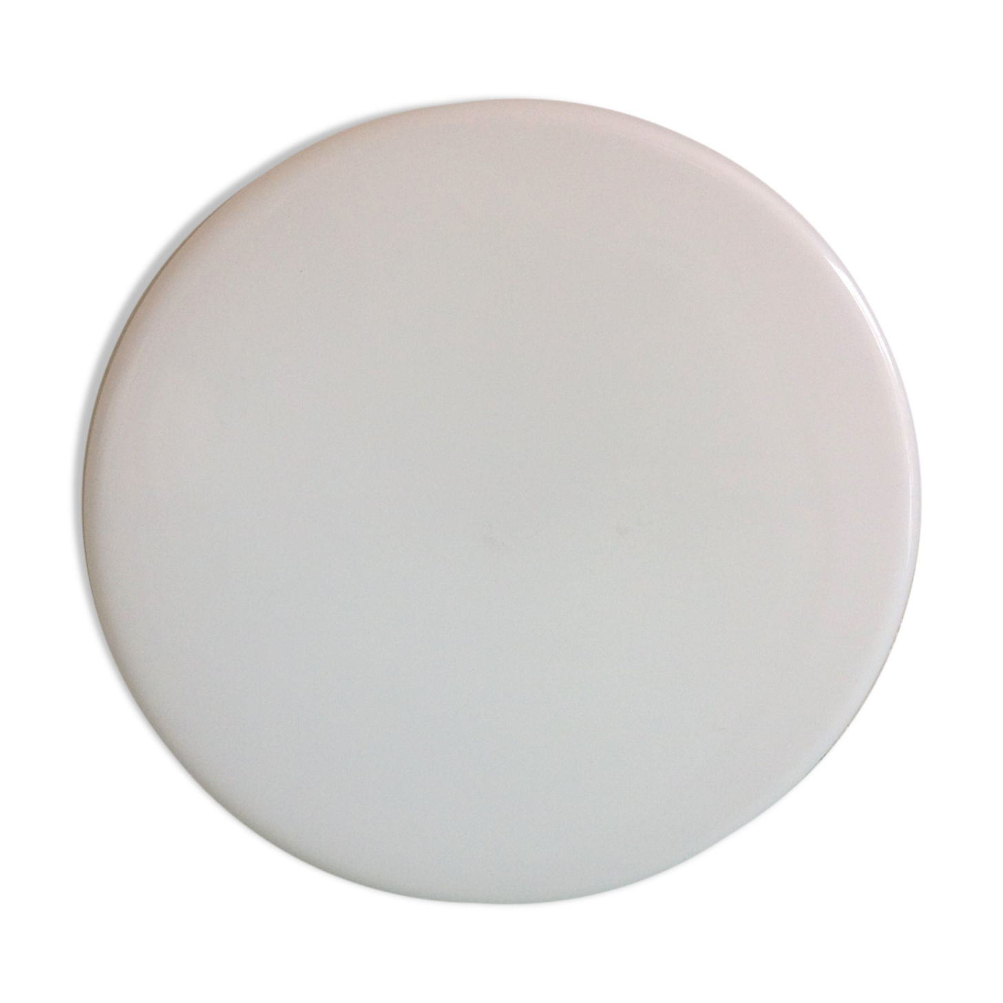 Round ceiling lamp in white opaline / vintage 60s-70s
