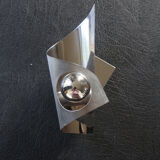 Polished and brushed stainless steel sconces 1970