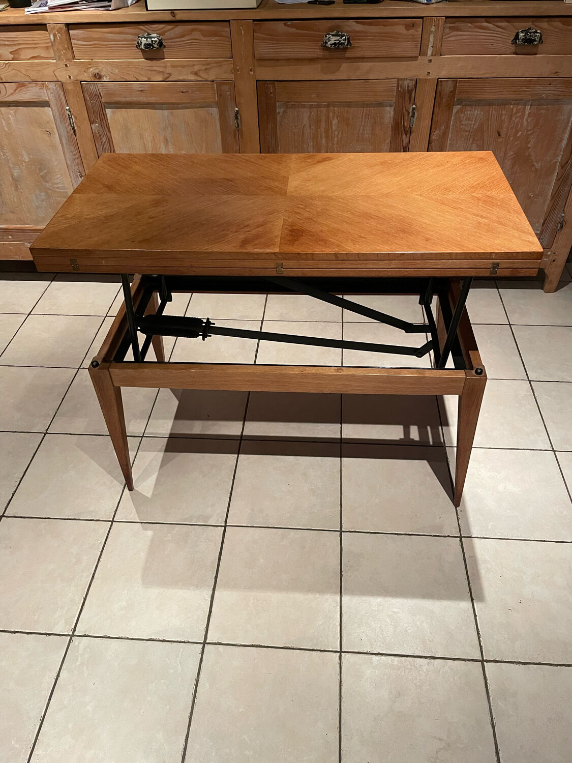 Table basse à système Révélation vintage Design Albert Ducrot année 50/60