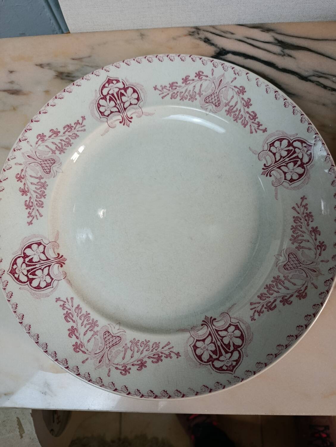 Set of 2 round dishes Lunéville Sébastopol With Lions in Earthenware