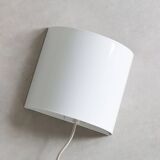 Vintage half round wall lamp - white metal