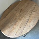Table basse en bois, pieds en métal