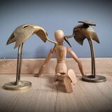 Duo herons brass wings