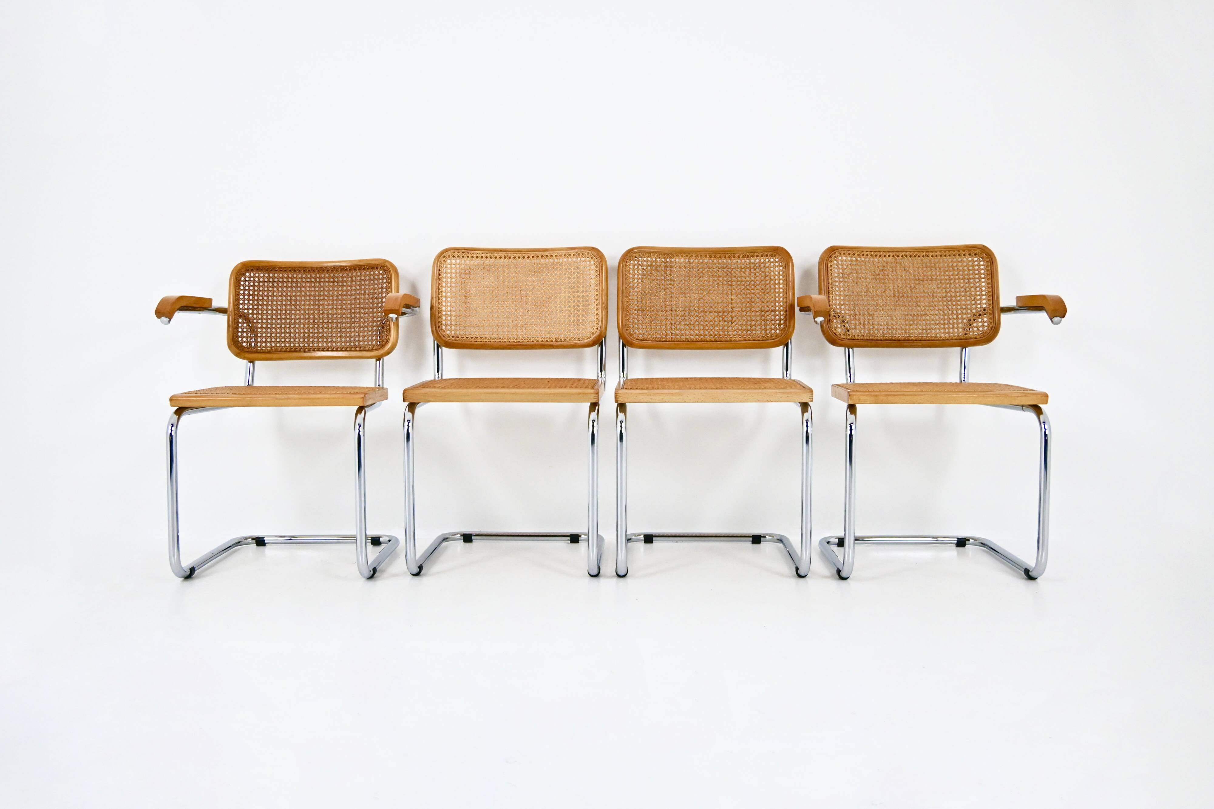 Set of 4 Style B32 Dining Chairs by Marcel Breuer
