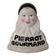 Présentoir à sucettes publicitaire buste pierrot gourmand en porcelaine