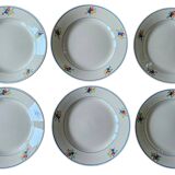 6 antique flat plates in Gien earthenware