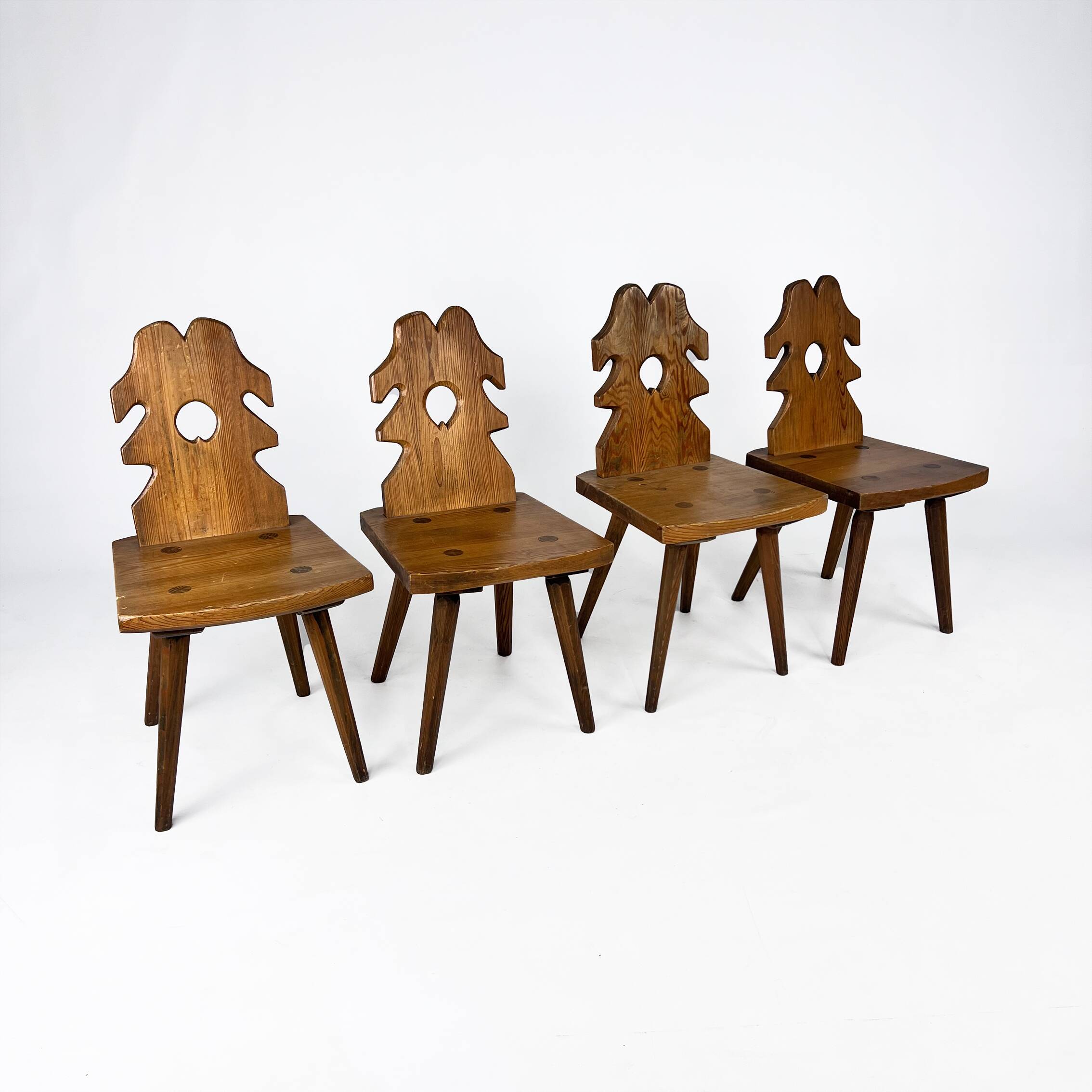 Set of 4 Mid Century Oak ‘Tirol’ Chairs, 1960s