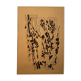 Ink drawing, signed abstraction
