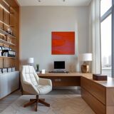 Soft Pink-Orange Art on 50x50cm frame by Bodasca