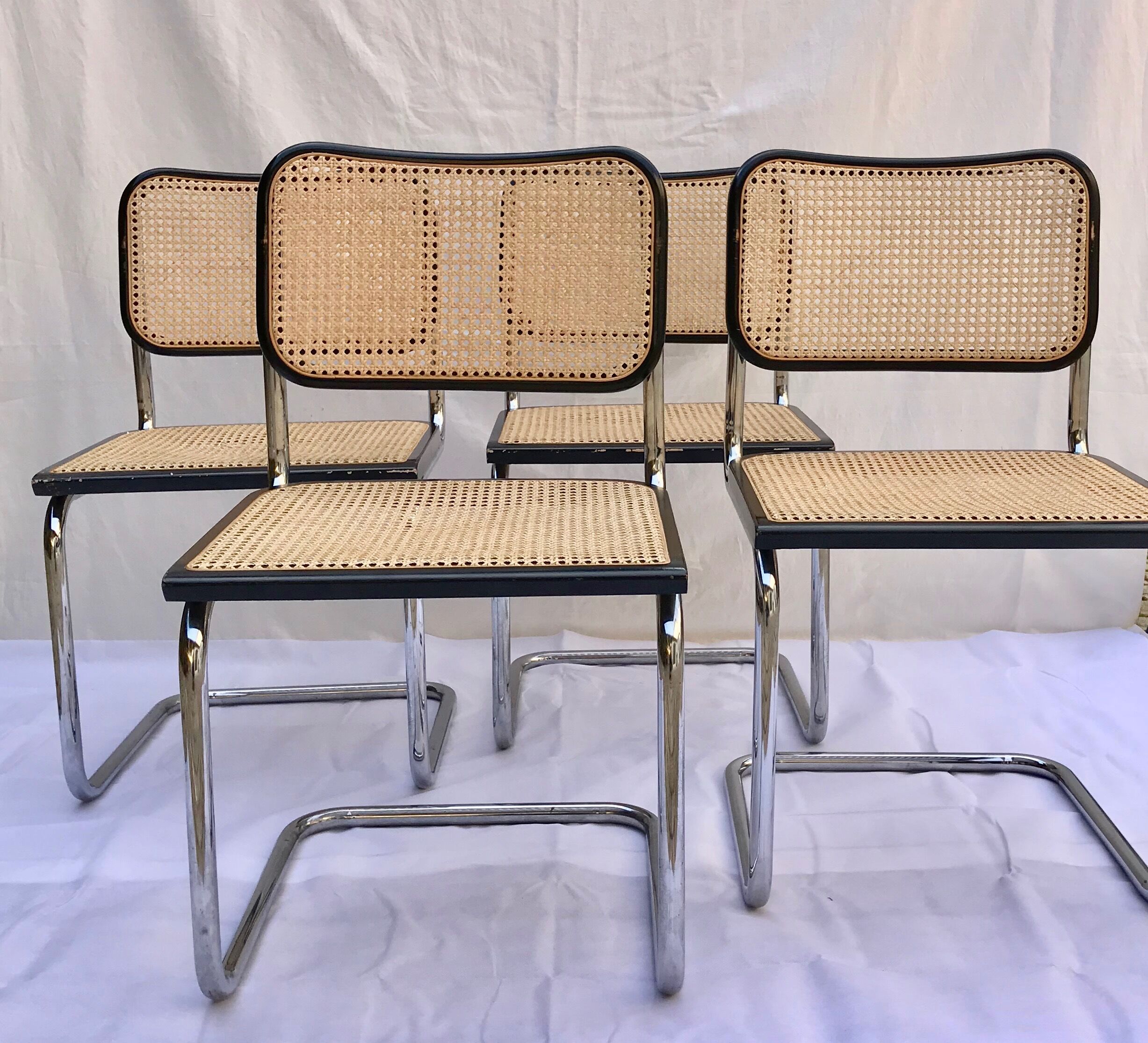 Set of 4 Cesca chairs by Marcel Breuer