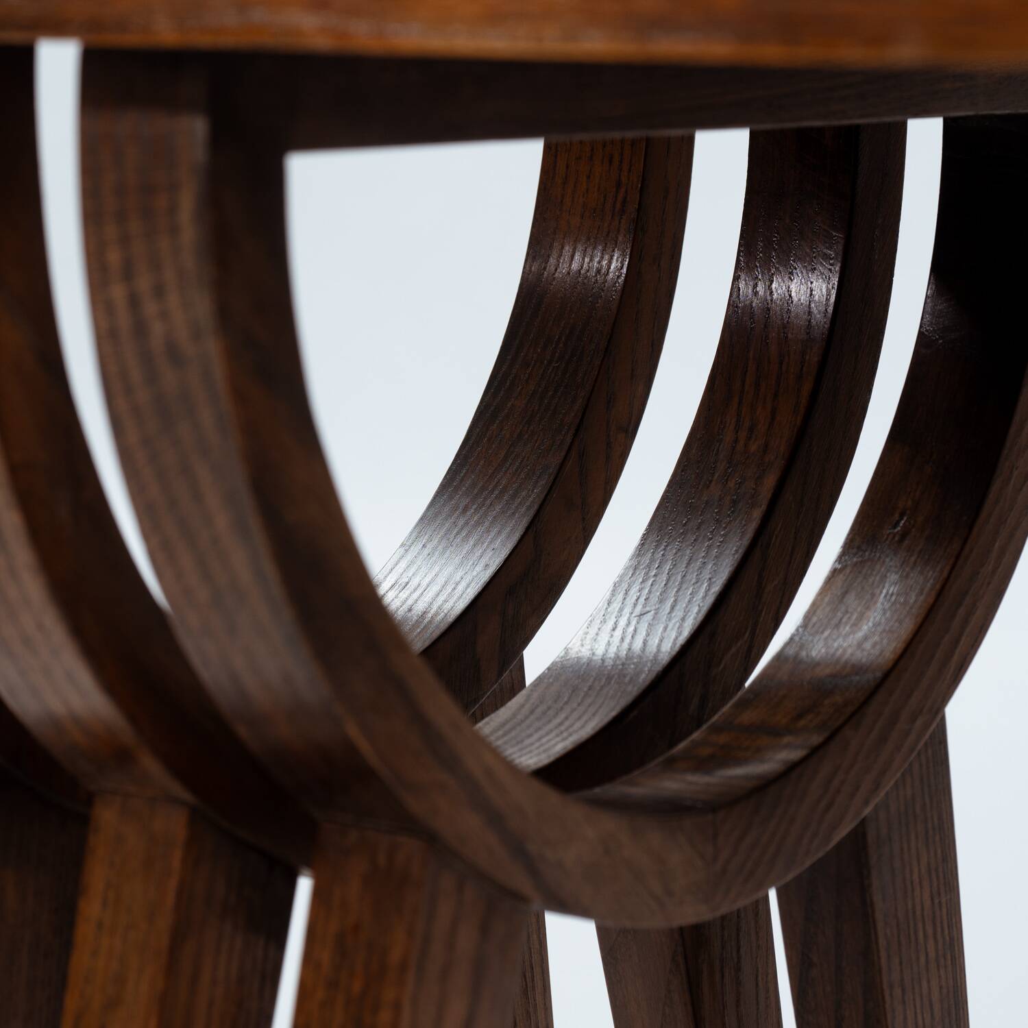 Midcentury nesting gigogne tables with parquetery in oak, 1950s france