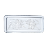 Plat à cake en verre motifs lys