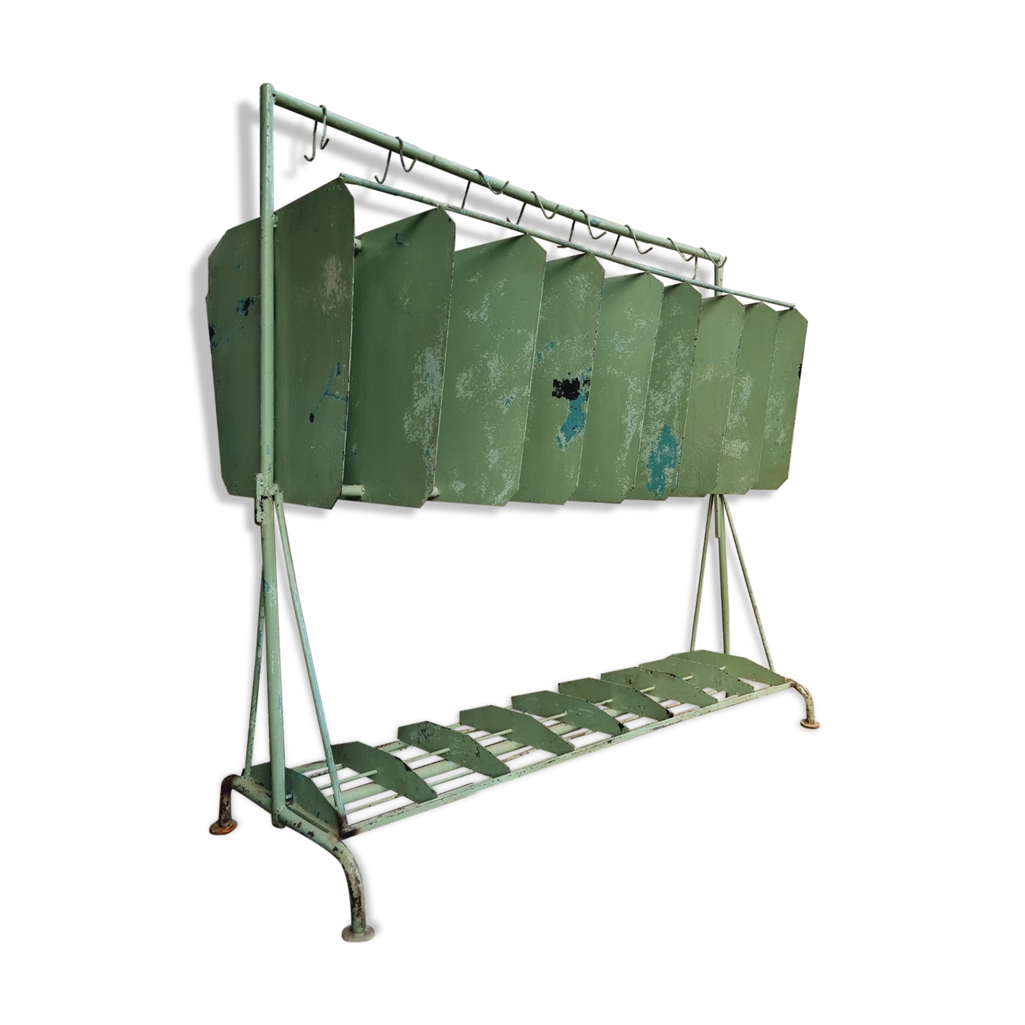 Porte-manteau industriel, porte-robe XXL vert