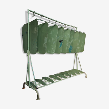 Industrial coat rack, wardrobe rack XXL green