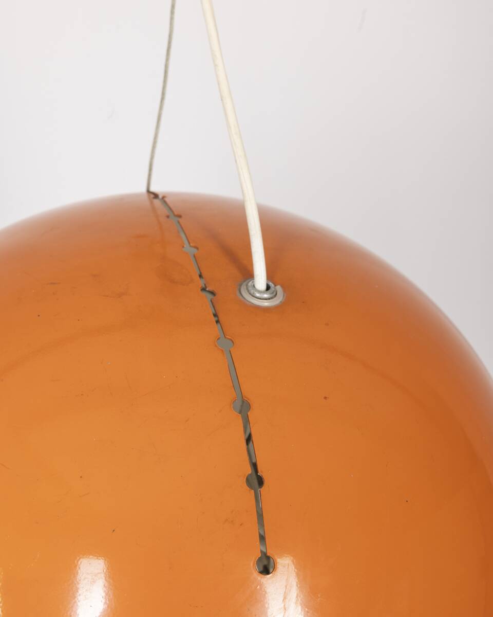 Vintage 70's chandelier in orange metal, italian design