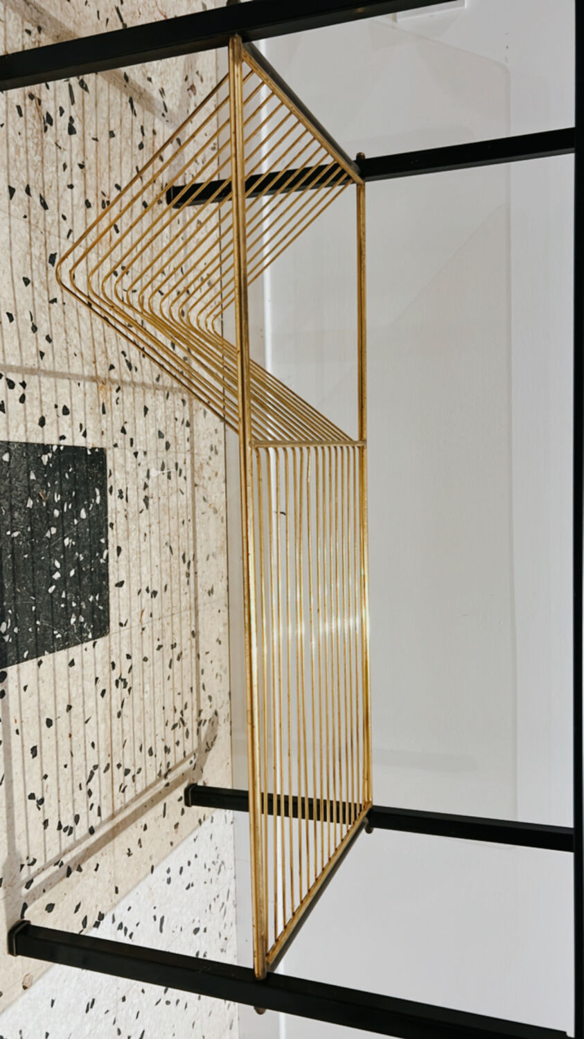 Smoked glass coffee table vinyl door