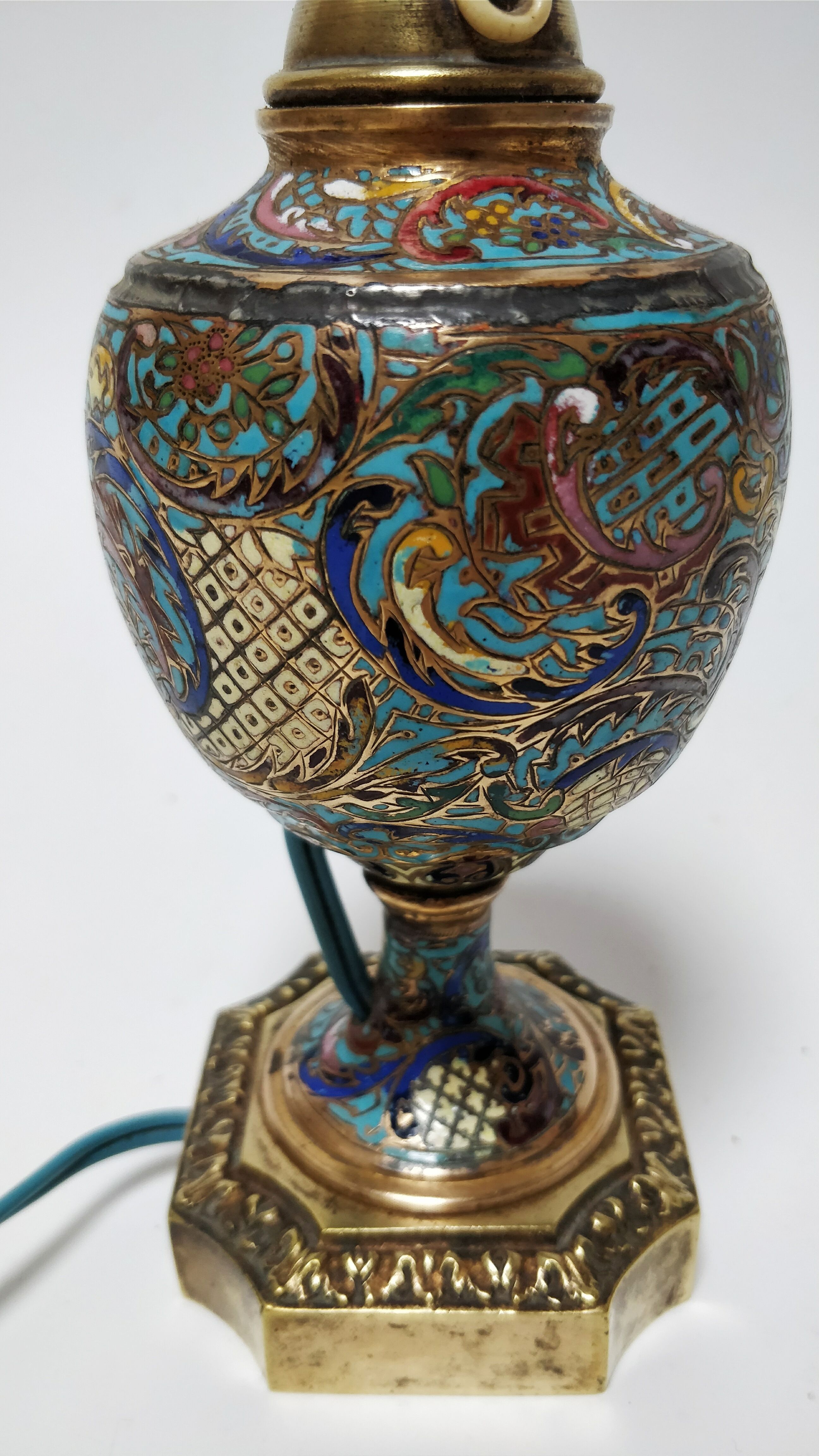 Cloisonné enamel lamp foot