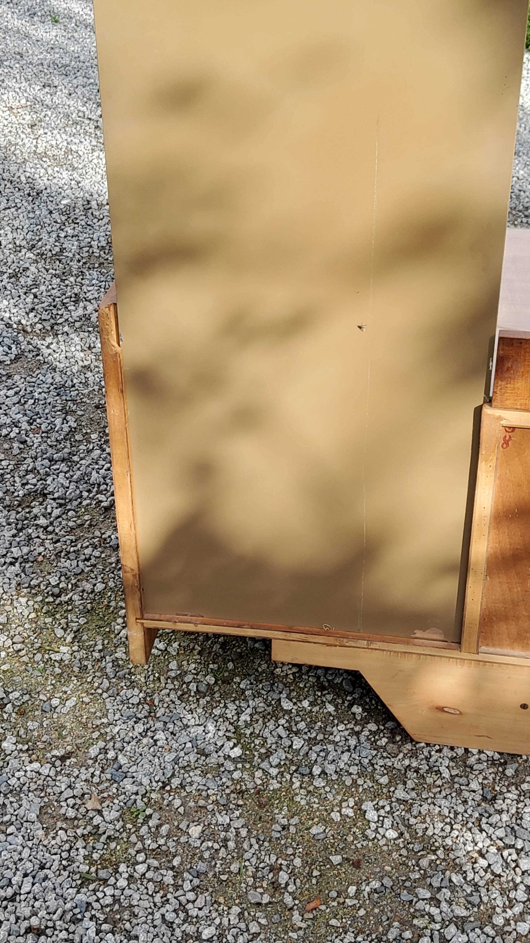 Coiffeuse art déco en acajou blond doré des années 30