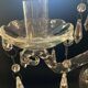 Antique twisted blown glass candle holder – 3 arms with tassels