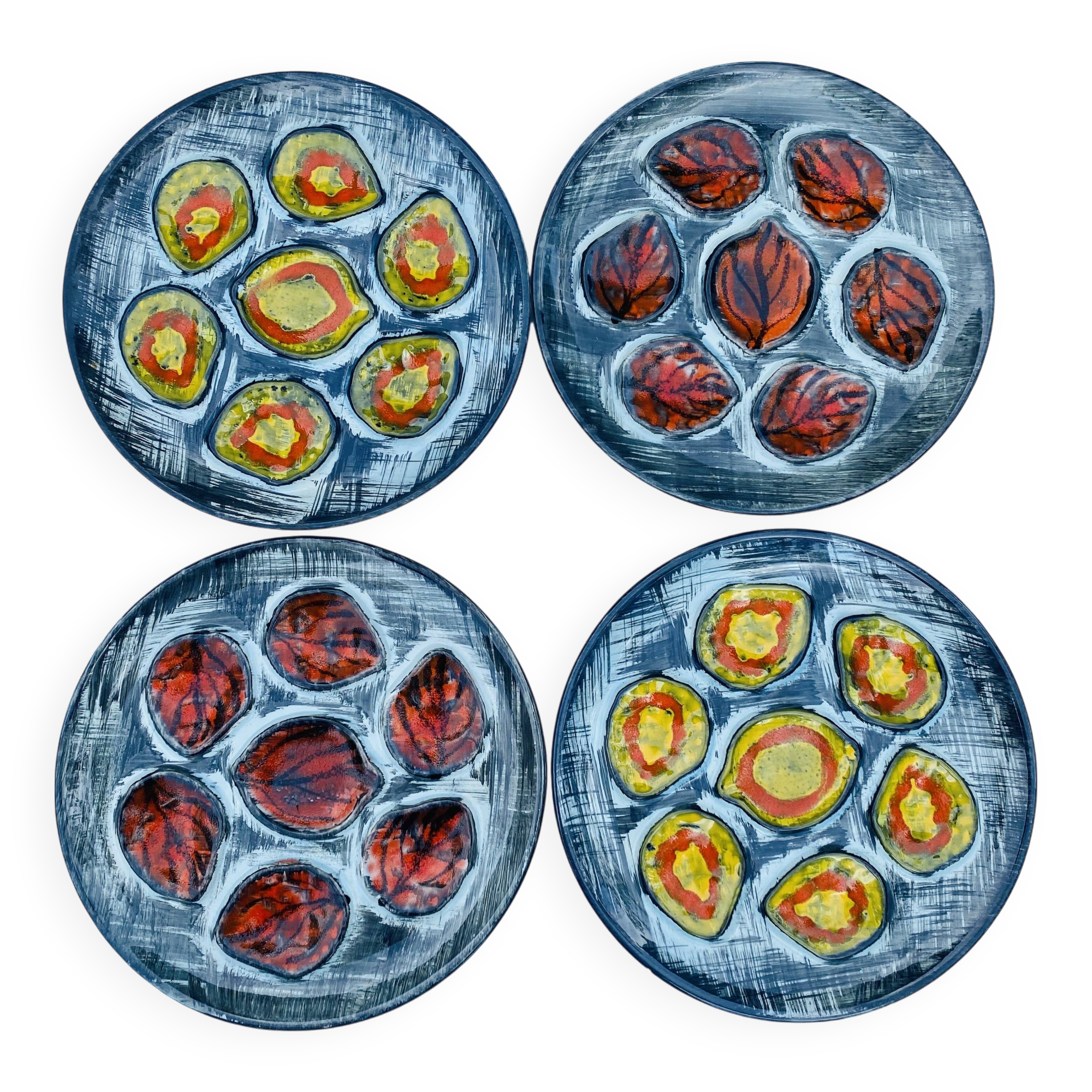 Mbfa pornic oyster plates, 1960