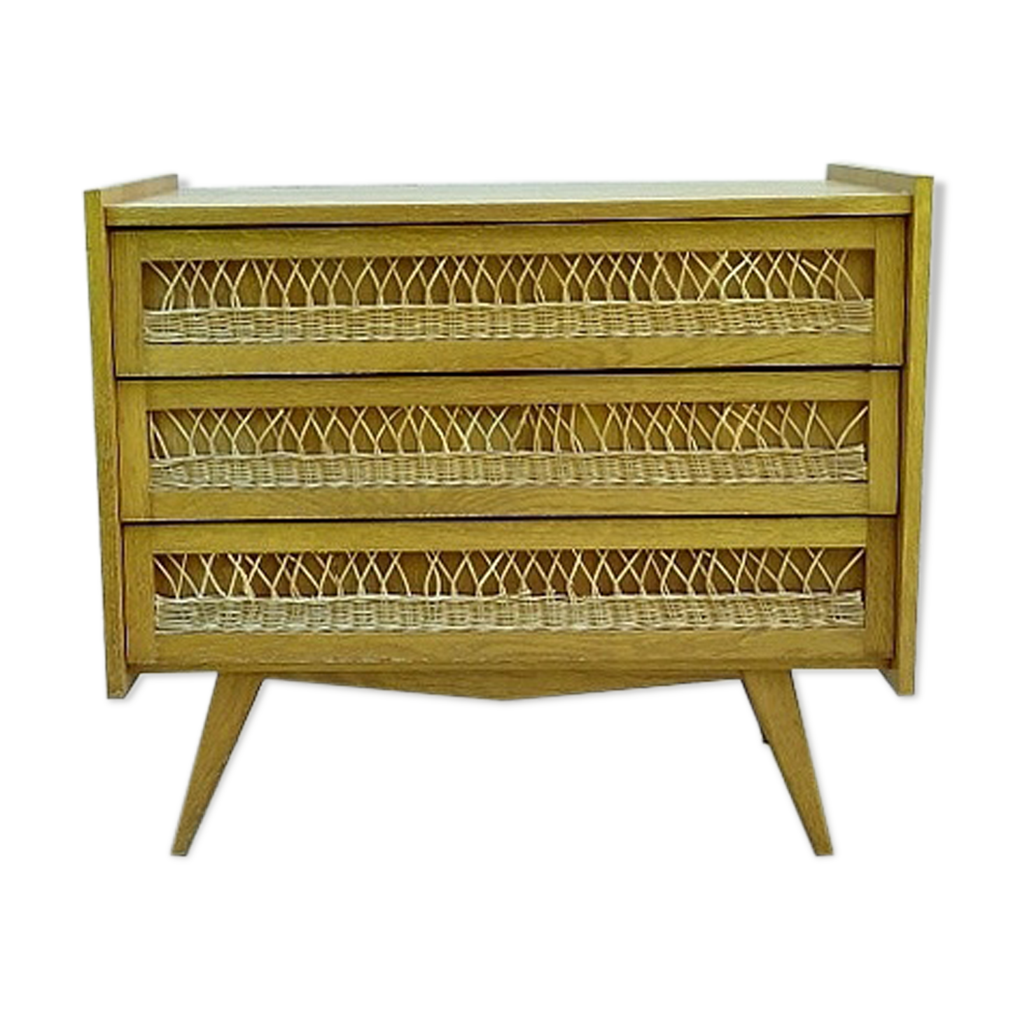 Commode en rotin des années 1960