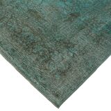Fait à la main Oriental Contemporain Années 1980 243 cm x 341 cm Tapis de laine turquoise