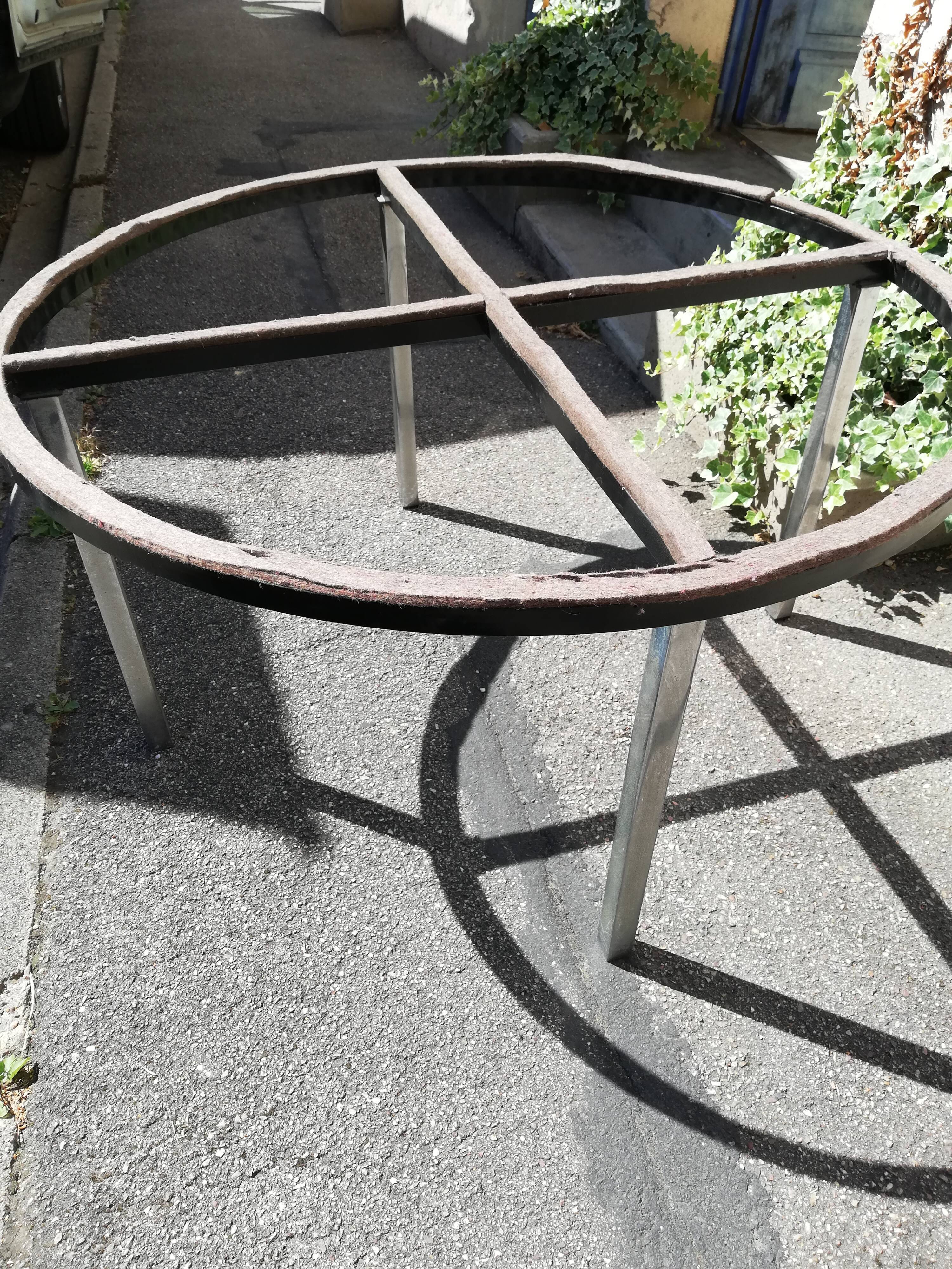 Blue enamelled lava stone coffee table