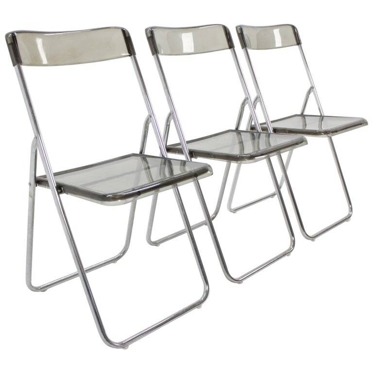 Set of three folding mid-century chairs from Sweden, 1970s