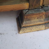 Louis Philippe walnut veneer 5 drawers with black marble tray and key