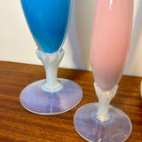 Old iridescent opaline soliflores (X3)