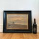 Vintage original seascape oil painting, signed beachside art