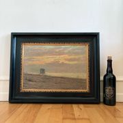 Vintage original seascape oil painting, signed beachside art