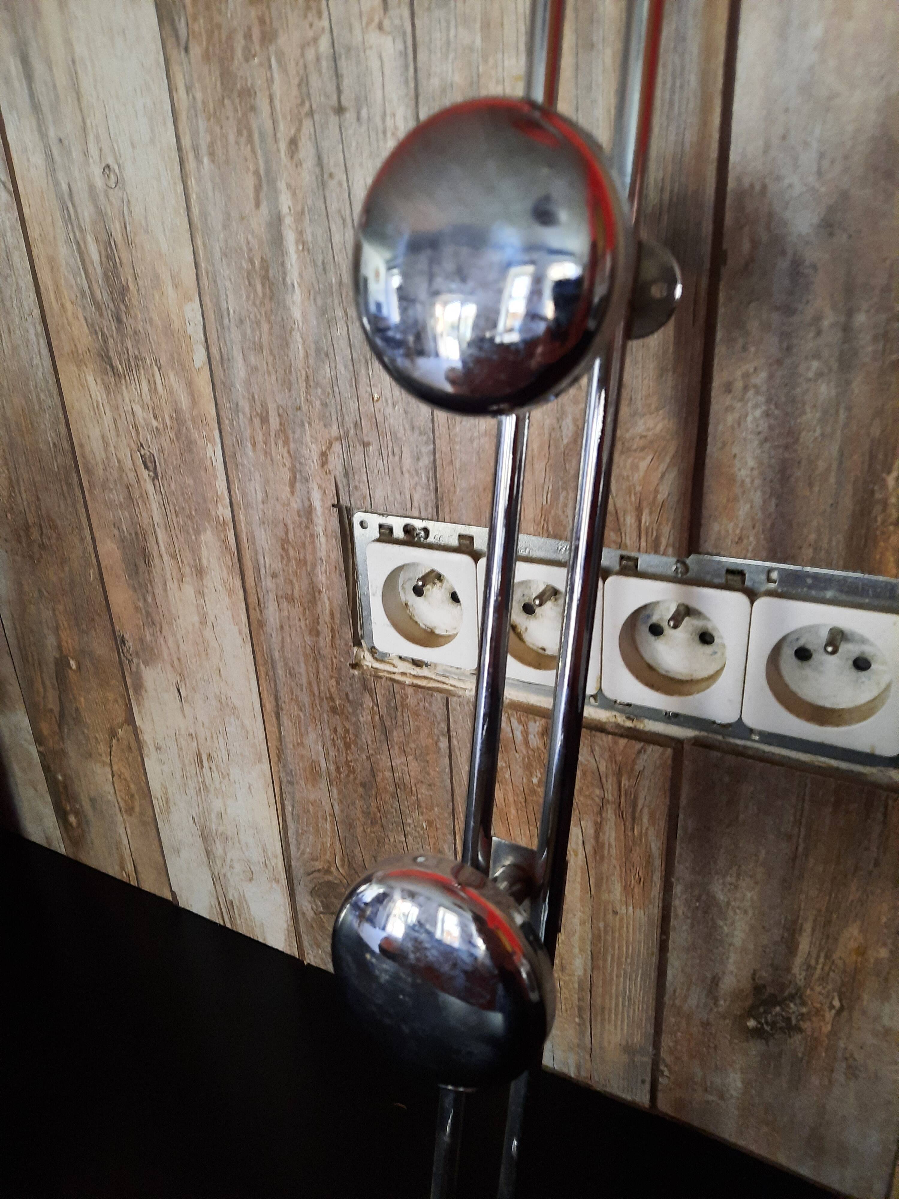 Chrome metal coat rack