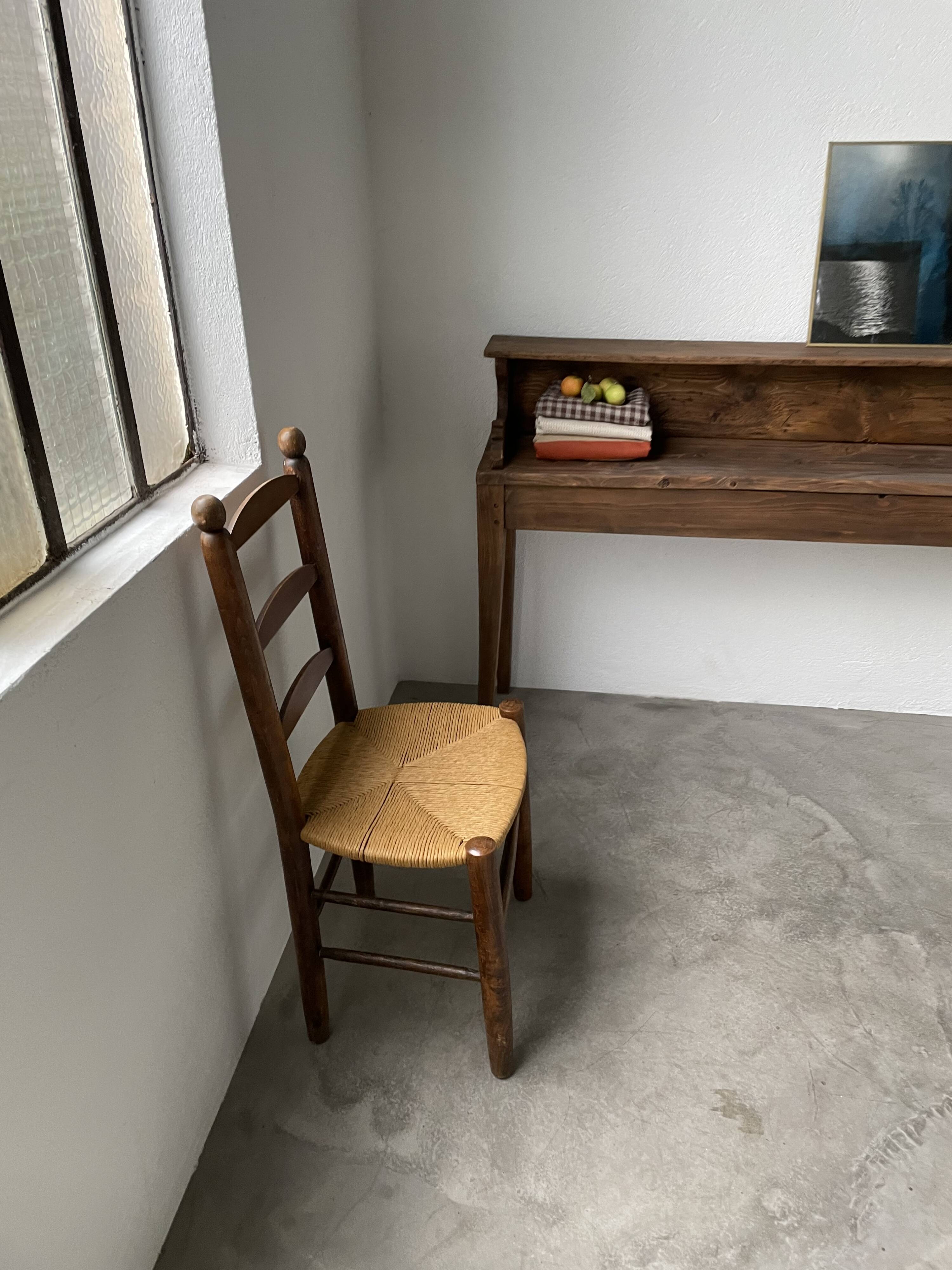 Chaise rustique paille chêne