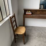 Rustic oak straw chair