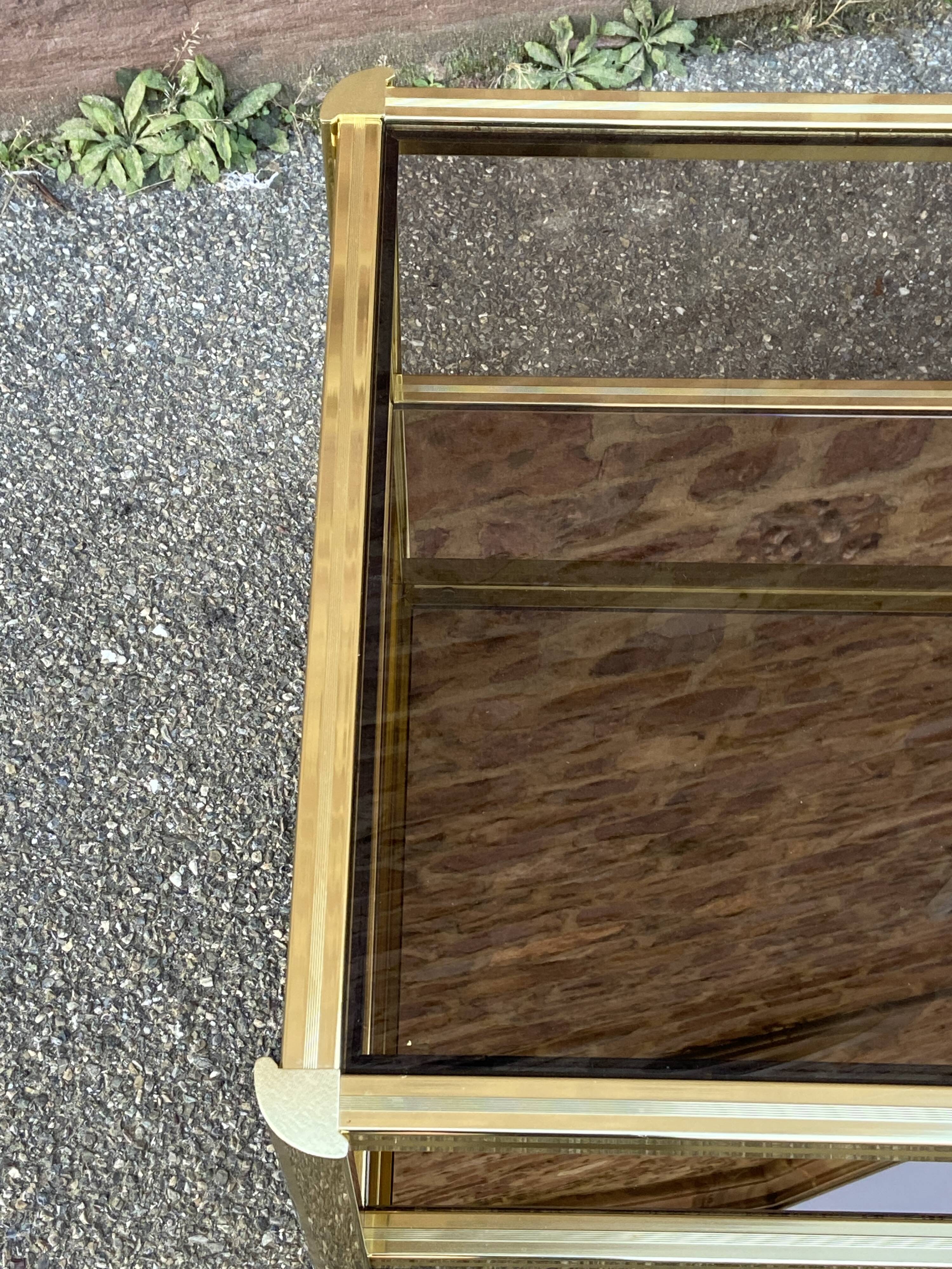 Mid-Century Hollywood Regency Brass Coffee Table, 1980 Maison Jansen Dlg