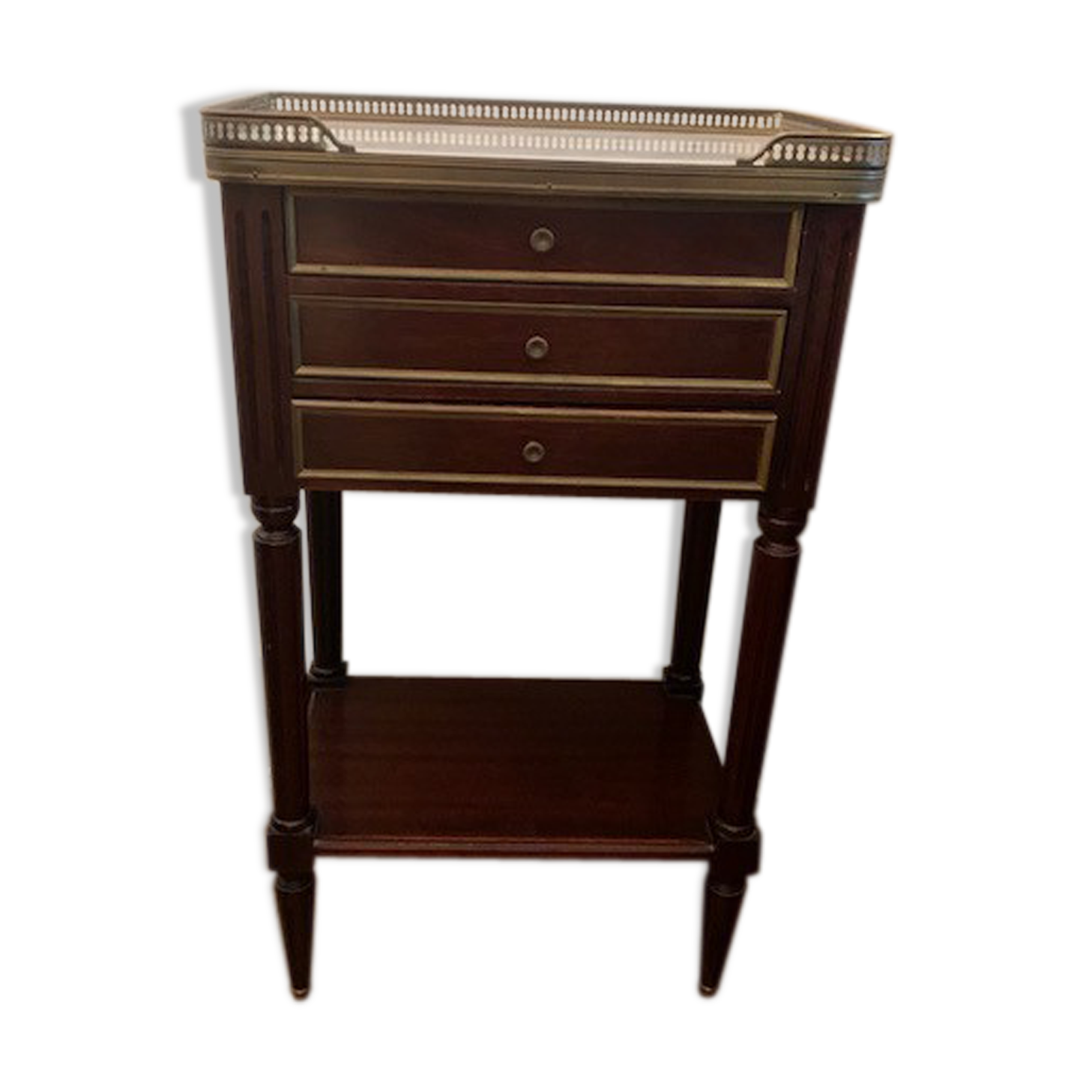 Bedside mahogany and marble