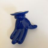 Patère Main de Mickey par J.C. Peire, en céramique bleu, des années 70-80