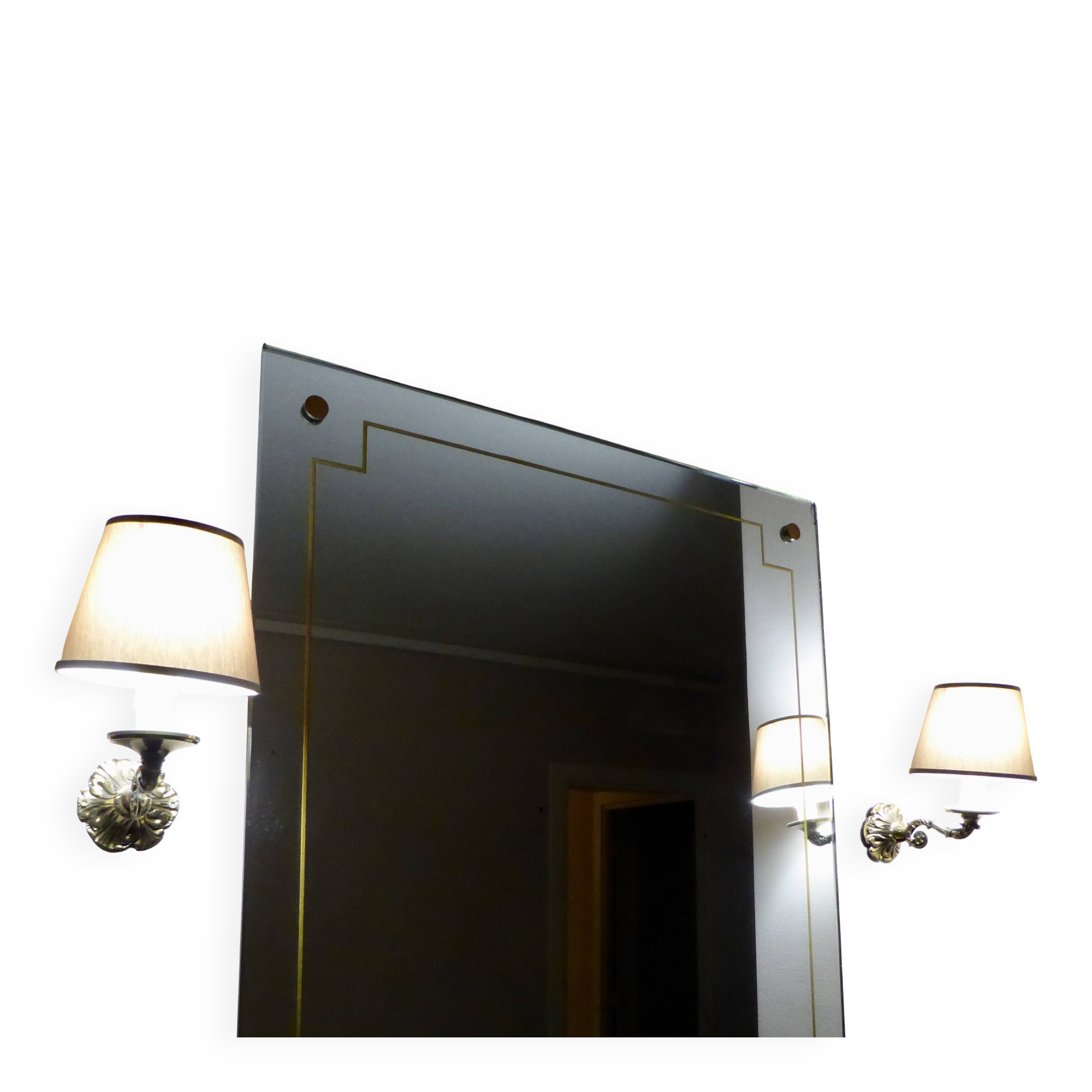 set of 2 bronze wall lights