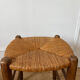 Straw seat wooden stool