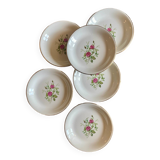 Set of 6 vintage flat plates - Pompadour de Gien